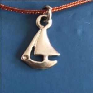 Sterling silver plated over zinc necklace on 16 inch cord; nickel free